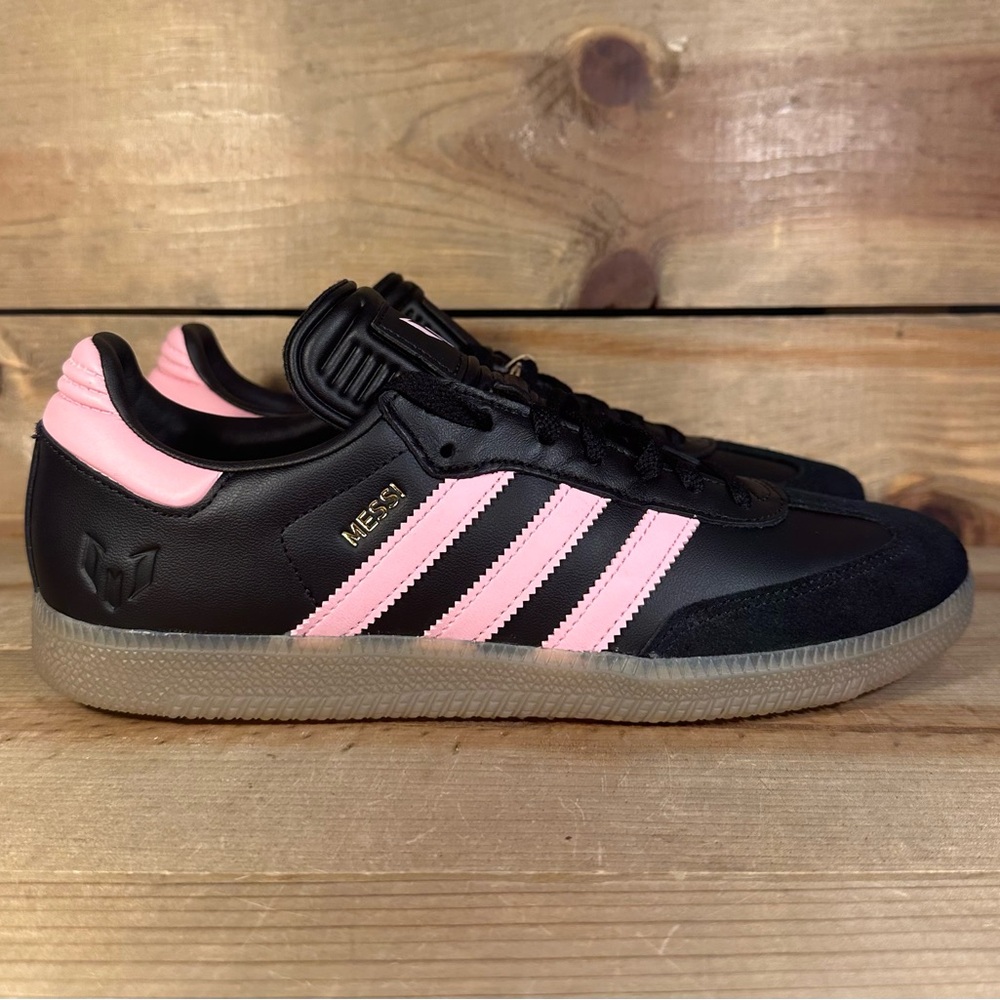 NEW (Multiple Sizes) Adidas Samba Lionel Messi Black Gold Metallic Shoes JP7845